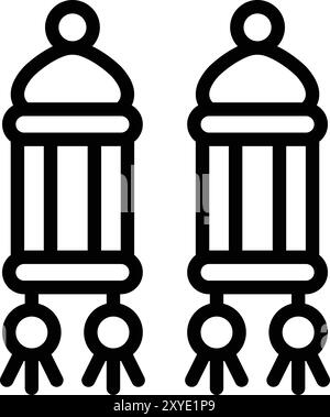Lantern Vector Icon Design Illustration Stock Vector