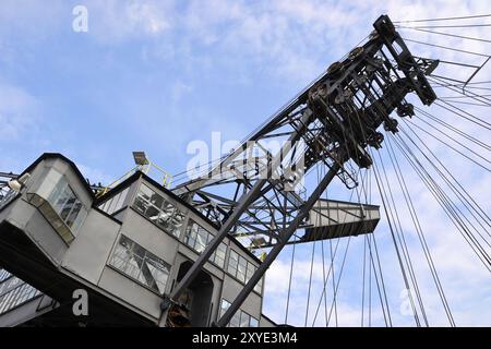 An old coal excavator in a disused open-cast lignite mine Stock Photo