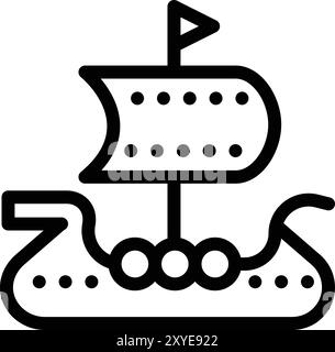 Viking ship Vector Icon Design Illustration Stock Vector