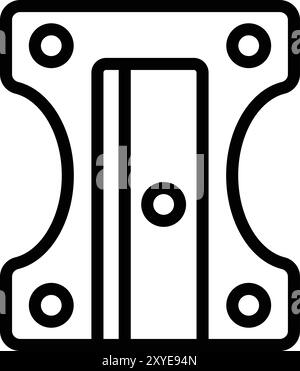 Pencil Sharpener Vector Icon Design Illustration Stock Vector