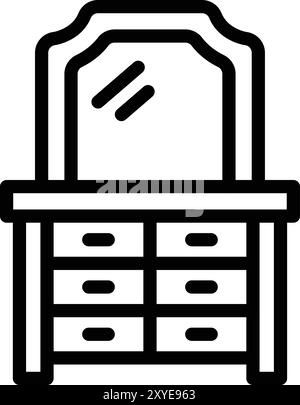 Dressing Table Vector Icon Design Illustration Stock Vector