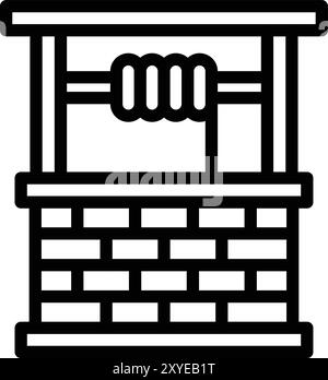 Water Well Vector Icon Design Illustration Stock Vector