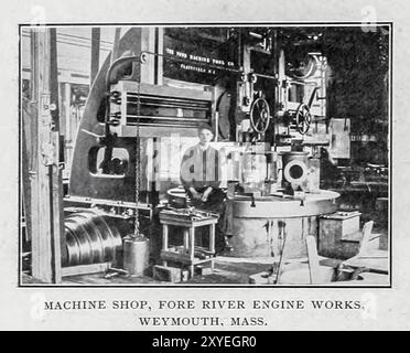 MACHINE SHOP Fore River Engine Works, Weymouth, Mass from the Article THE SHIP-BUILDING YARDS OF THE UNITED STATES. By Waldon Fawcett.  from The Engineering Magazine Devoted to Industrial Progress Volume XIX 1900 The Engineering Magazine Co Stock Photo