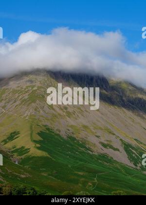 Great Gable covered in clouds on a summer day scotland Stock Photo - Alamy