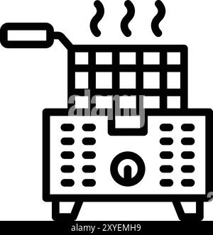 Deep Fryer Vector Icon Design Illustration Stock Vector