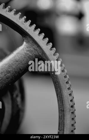 Gear wheel of an old machine in the Magdeburg Museum of Technology Stock Photo