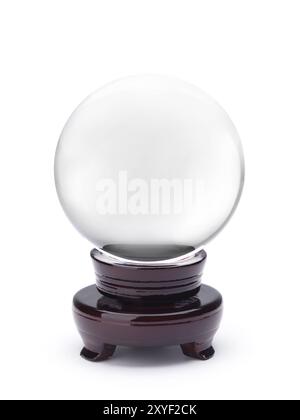 Scrying Crystal ball isolated on white Stock Photo