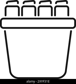 Simple vector illustration of a full recycle bin containing paper waste, suitable for web, print, and mobile interfaces Stock Vector