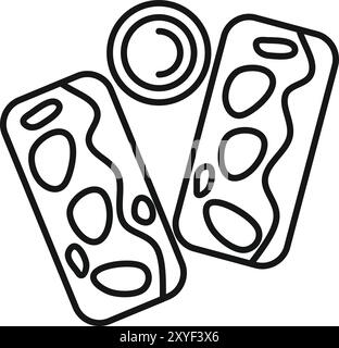 Contact lenses for vision correction lying in a special plastic case with a lens solution bottle for storing and carrying Stock Vector
