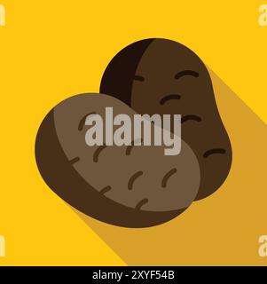 This vector icon features two simple potatoes, ideal for representing healthy eating, vegan diets, or agricultural themes Stock Vector