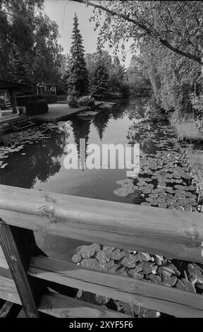 Germany, Berlin, 27 June 1991, canal in the Neu Venedig water settlement, near Rahnsdorf, Europe Stock Photo