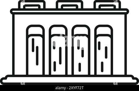 Hydroelectric power plant generating clean energy from water resources using turbines and generators Stock Vector