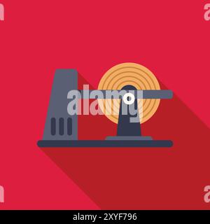 Industrial cable winding machine for unwinding wire and cable reels Stock Vector