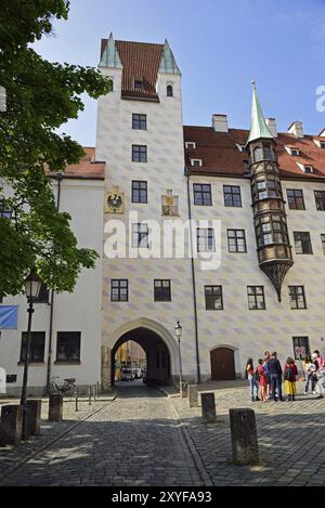 Europe, Germany, Bavaria, state capital Munich, Old Town, Old Court, built 1253 by Ludwig the Strict, Gothic bay window, Hamburg, Hamburg, Federal Rep Stock Photo