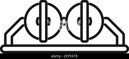 Icon of a double fire extinguisher system fixed on a firefighter truck, ensuring safety and preparedness for emergencies Stock Vector