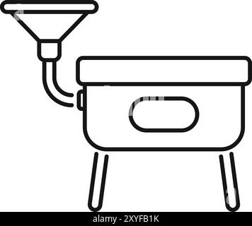 Line drawing of an industrial food steamer using steam for cooking Stock Vector