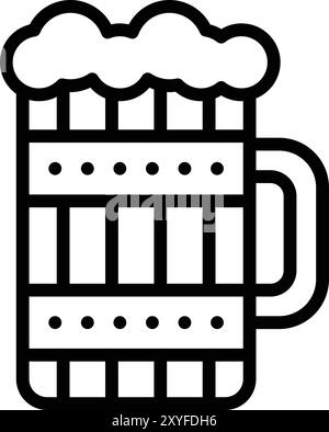Wooden mug Vector Icon Design Illustration Stock Vector