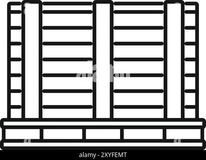Wood planks pallet icon. Outline wood planks pallet vector icon for web ...
