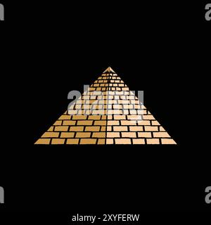 Egyptian Ancient Pyramid in Giza Icon Illustration Vector Stock Vector
