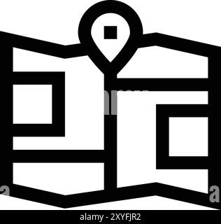 Tri Folded Map Vector Icon Design Illustration Stock Vector