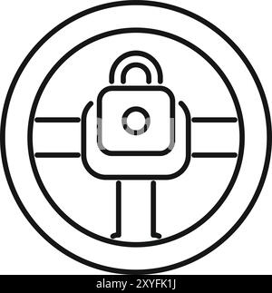 This icon represents a secure connection, emphasizing the importance of cybersecurity in safeguarding digital information and systems Stock Vector