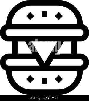 Cheese Burger Vector Icon Design Illustration Stock Vector