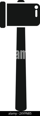 Simple vector icon of a blacksmith hammer with wooden handle, isolated on white background Stock Vector