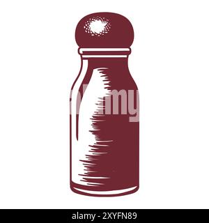 Wooden Pepper and Salt Grinder Mill Shaker Illustration Vector Stock Vector