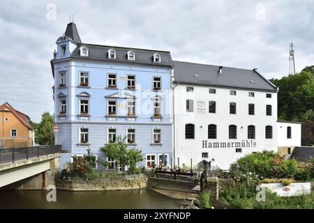 Hammer mill in the old town of Bautzen. Bautzen with historic buildings Stock Photo