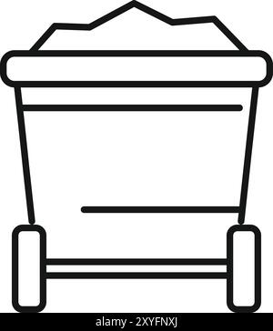 Cart on wheels with coal icon, outline style Stock Vector Image & Art ...