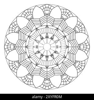 Flowers coloring page KDP interiors vector on white. Stock Vector