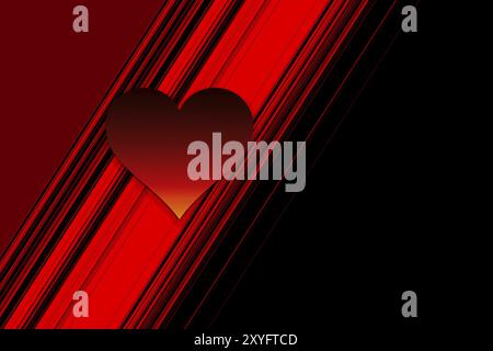 Valentine's Day colorful Background with red Heart Shape as Love concept Stock Photo