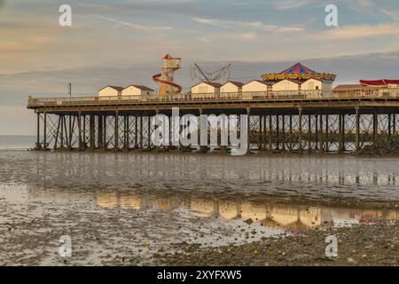 Herne Bay, Kent, England, UK, September 20, 2017: View at the North Sea coast and the pier Stock Photo