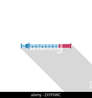Blue pipette icon in flat style, isolated on white background Stock Vector