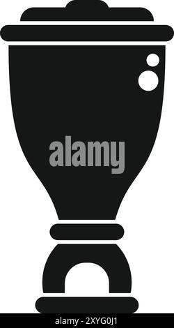 Black silhouette of a chemical flask with two bubbles, perfect for representing chemistry and science Stock Vector