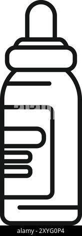 Vape liquid bottle with dropper cap icon in outline style for vaping devices and electronic cigarettes Stock Vector