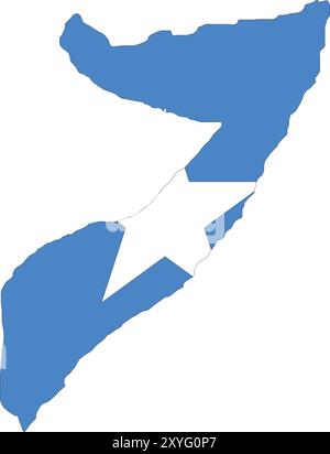 Somalia Flag in Map, Somalia Map with Flag, Country Map, Somalia Map with Flag, Nation Flag Somalia Stock Vector