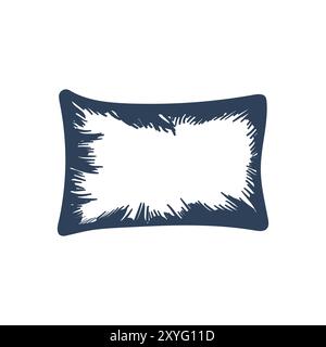 Vintage Retro Hand Drawn Isolated Pillow Cushion Icon Illustration Design Vector Stock Vector