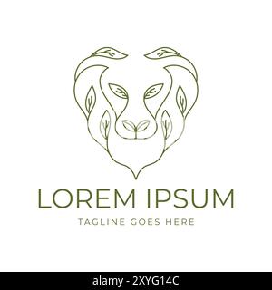 Simple Minimalist Lion Leaf Plant Tree for Herb Natural Icon Symbol Illustration Vector Stock Vector