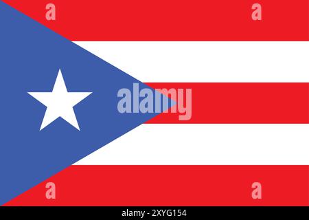 Puerto Rico Sign, Puerto Rico Flag, National Flag of Puerto Rico, Republic of Puerto Rico Stock Vector