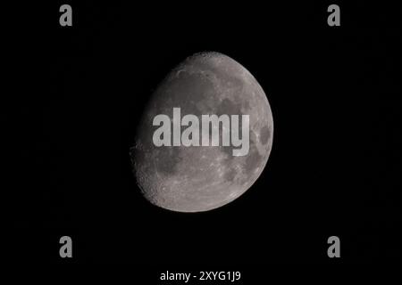 Almost full moon on summer night. Stock Photo