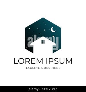 Night House Cabin Chalet Cottage Icon Symbol Illustration Design Vector Stock Vector