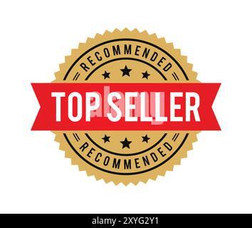 VIP seller round golden badge or label. Luxury product gold sticker or ...