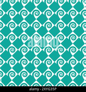 Square and Spiral Swirl Seamless Abstract Geometric Stripes Line Motif Background Vector Stock Vector