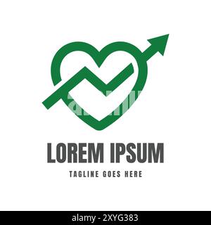 Love Heart Arrow Diagram Trading Business Marketing Icon Illustration Design Vector Stock Vector