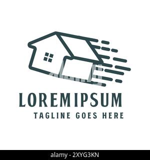 Quick Fast House Home Icon for Parts Delivery Service Symbol Illustration Vector Stock Vector
