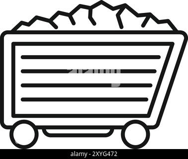 Mining cart full of coal transporting ore from the mine Stock Vector