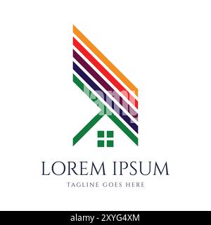 Simple Minimalist House Home Icon for Property Real Estate Insurance Illustration Design Vector Stock Vector