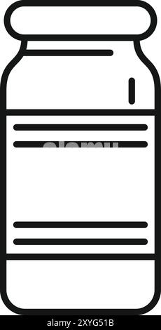 Spice jar icon in outline style illustrating seasoning for cooking, recipes, etc Stock Vector