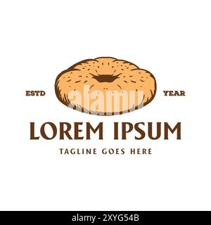 Retro Vintage Bagels Donuts Patisserie Pastry Bakery for Bistro Badge Emblem Label Stock Vector